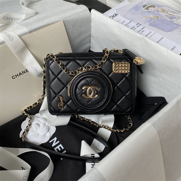 Chanel CAMERA BAG AS4817 Lambskin Black A