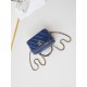 CLUTCH WITH CHAIN AP4168 Shiny Crumpled Calfskin Gold-Metal Blue A