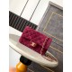 Mini CLASSIC HANDBAG Suede Gold Metal Burgundy  A