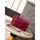 Mini CLASSIC HANDBAG Suede Gold Metal Burgundy  A