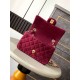 Mini CLASSIC HANDBAG Suede Gold Metal Burgundy  A