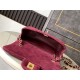 Mini CLASSIC HANDBAG Suede Gold Metal Burgundy  A