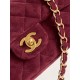 Mini CLASSIC HANDBAG Suede Gold Metal Burgundy  A