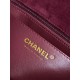 Mini CLASSIC HANDBAG Suede Gold Metal Burgundy  A