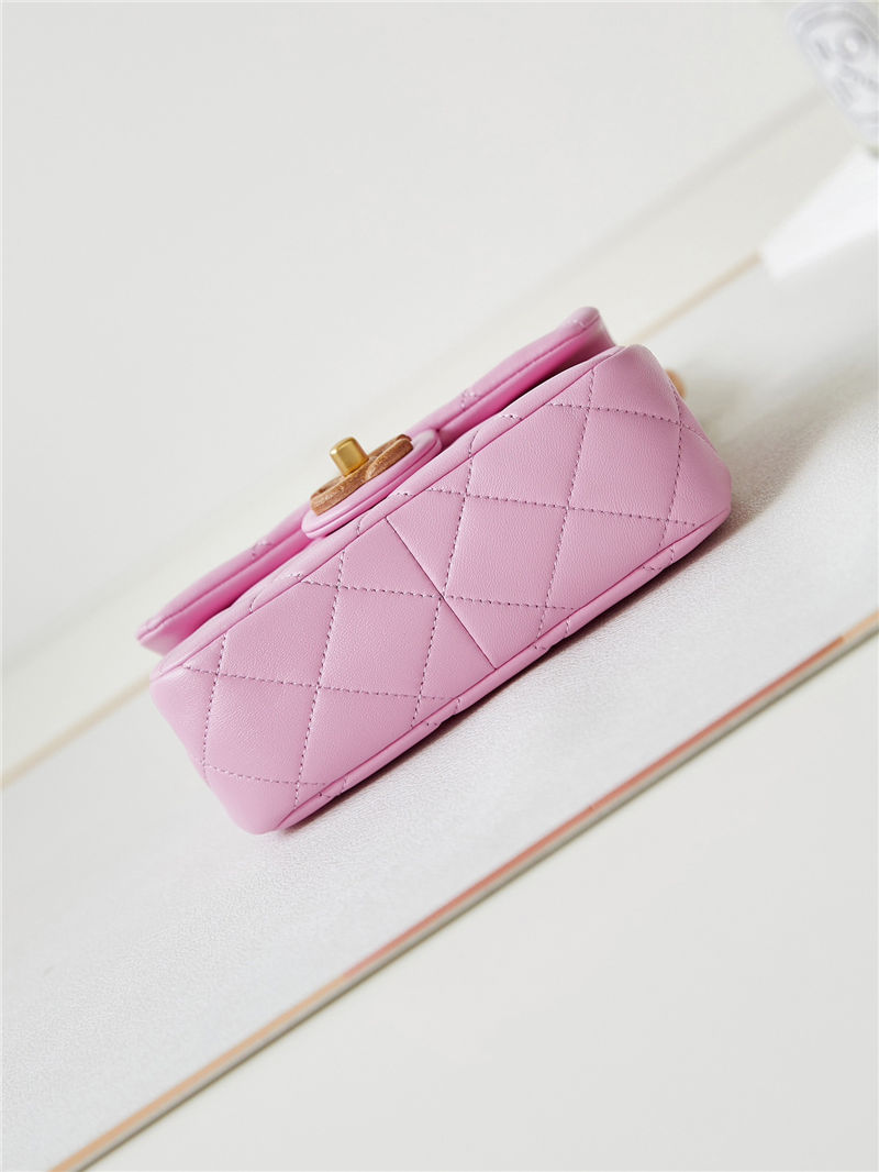 Chanel MINI FLAP BAG AS4165 Lambskin & Ash-Wood Light Pink High