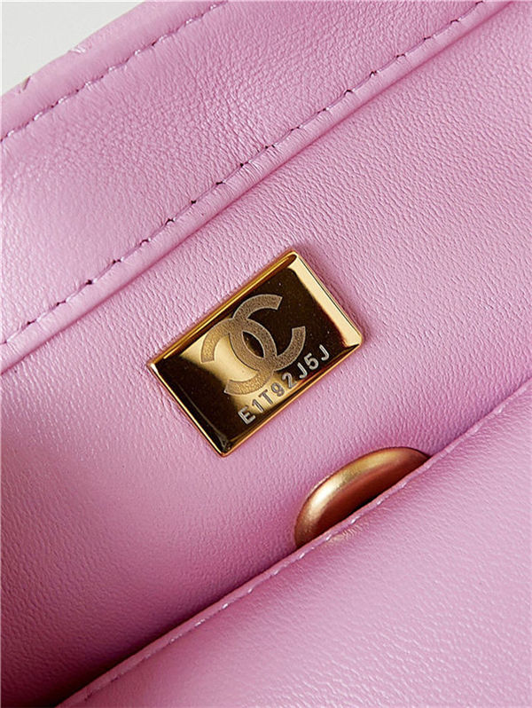 Chanel MINI FLAP BAG AS4165 Lambskin & Ash-Wood Light Pink High