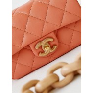 Chanel MINI FLAP BAG AS4165 Lambskin & Ash-Wood Orange High