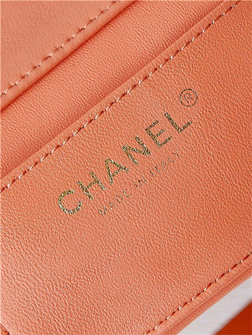 Chanel MINI FLAP BAG AS4165 Lambskin & Ash-Wood Orange High