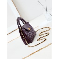 Chanel MINI SHOPPING BAG AS4416 Shiny Aged Calfskin & Gold-Tone Metal Burgundy High