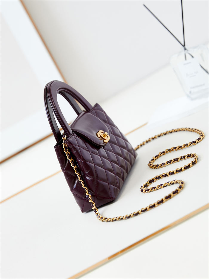 Chanel MINI SHOPPING BAG AS4416 Shiny Aged Calfskin & Gold-Tone Metal Burgundy High