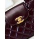 Chanel MINI SHOPPING BAG AS4416 Shiny Aged Calfskin & Gold-Tone Metal Burgundy High