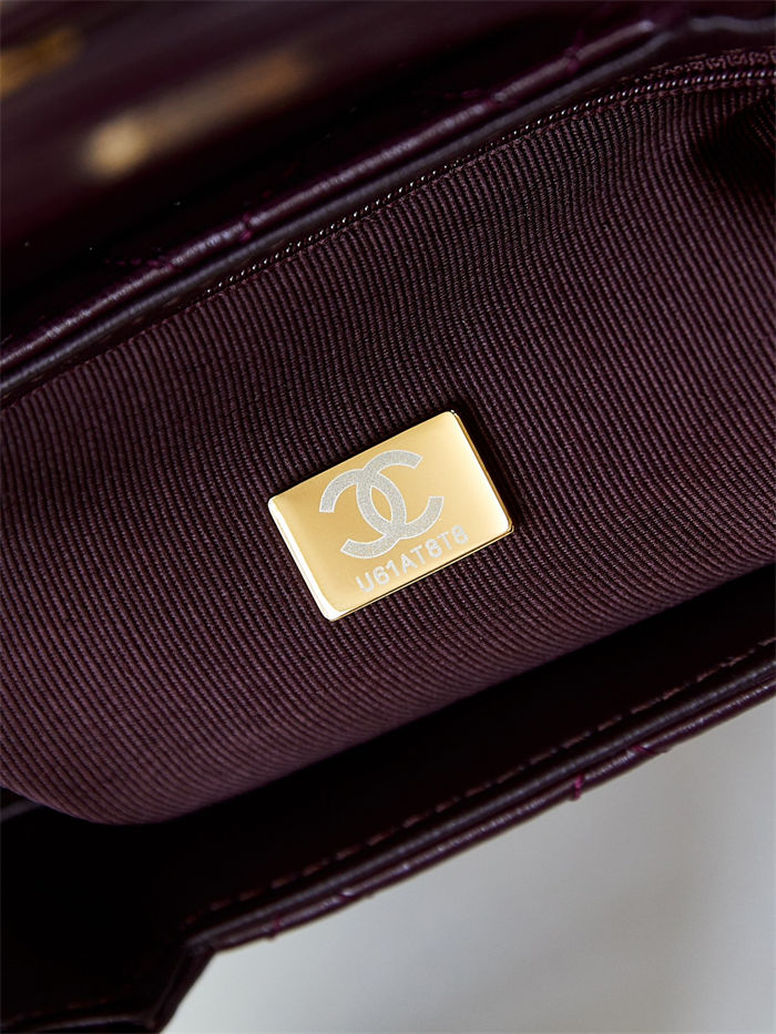 Chanel MINI SHOPPING BAG AS4416 Shiny Aged Calfskin & Gold-Tone Metal Burgundy High