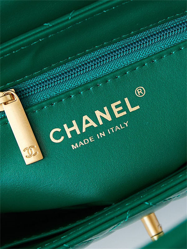 Chanel MINI SHOPPING BAG AS4416 Shiny Aged Calfskin & Gold-Tone Metal Green High