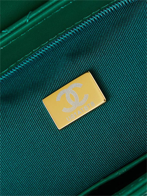 Chanel MINI SHOPPING BAG AS4416 Shiny Aged Calfskin & Gold-Tone Metal Green High