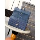 Medium CLASSIC HANDBAG Denim Gold Metal A