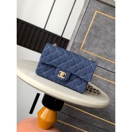 Mini CLASSIC HANDBAG Denim Gold Metal  A