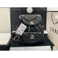 Chanel Duma Backpack Lambskin Black High