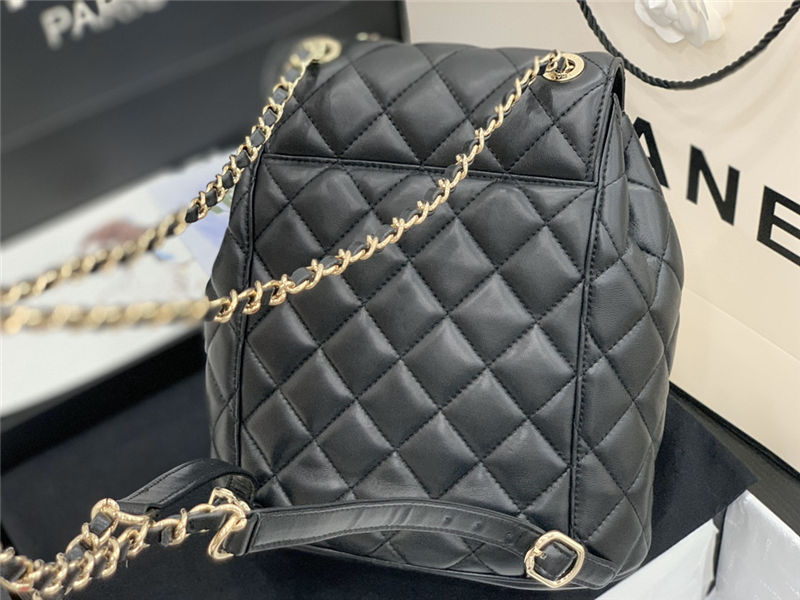 Chanel Duma Backpack Lambskin Black High