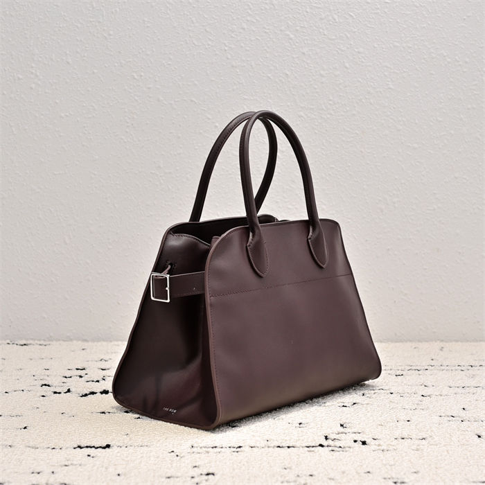 The Row Soft Margaux 12 Bag in Leather Chocolate High