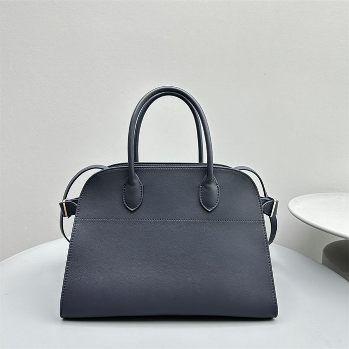 The Row Soft Margaux 12 Bag in Leather Navy Blue High