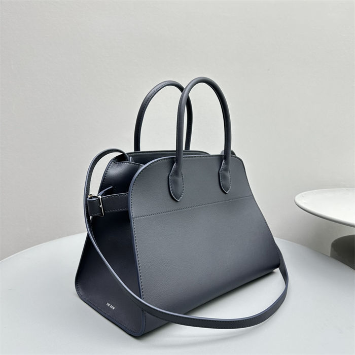 The Row Soft Margaux 12 Bag in Leather Navy Blue High