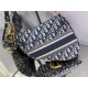 SADDLE BAG Dior Oblique Embroidery Blue High