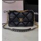 LARGE Chanel 19 Flap Bag Calfskin Crochet Black High