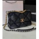 LARGE Chanel 19 Flap Bag Calfskin Crochet Black High