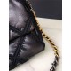 LARGE Chanel 19 Flap Bag Calfskin Crochet Black High