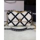 LARGE Chanel 19 Flap Bag Calfskin Crochet Black High