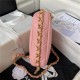 HOBO HANDBAG AS4443 Shiny Lambskin & Gold-Tone Metal Coral Pink High