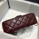 Mini FLAP BAG Lambskin Gold-Metal AS1787 Burgundy A