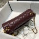 Mini FLAP BAG Lambskin Gold-Metal AS1787 Burgundy A