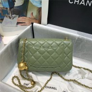 Mini FLAP BAG Lambskin Gold-Metal AS1787 Green A