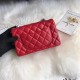 Mini CLASSIC HANDBAG Lambskin Red Silver Metal B