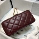 Supermini FLAP BAG Lambskin Gold-Metal AS1786 Burgundy A