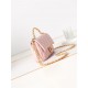 SMALL FLAP BAG WITH TOP HANDLE Shiny Lambskin & Gold-Tone Metal AS4023 Pink A