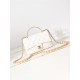 SMALL FLAP BAG WITH TOP HANDLE Shiny Lambskin & Gold-Tone Metal AS4023 White A