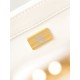 SMALL FLAP BAG WITH TOP HANDLE Shiny Lambskin & Gold-Tone Metal AS4023 White A