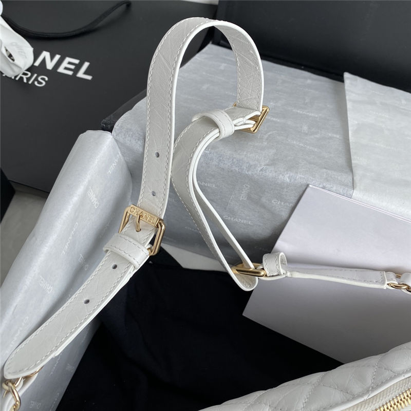 Chanel BELT BAG Aged Calfskin Gold-tone Metal AS1077 White High