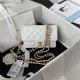 Chanel WAIST BAG AS3225 Grained Shiny Calfskin & Gold-Tone Metal White A