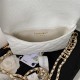 Chanel WAIST BAG AS3225 Grained Shiny Calfskin & Gold-Tone Metal White A