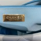 Large Chanel 19 Flap Bag Goatskin/Lambskin Light Blue High