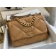 Large Chanel 19 Flap Bag Goatskin/Lambskin Camel High