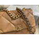 Large Chanel 19 Flap Bag Goatskin/Lambskin Camel High