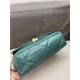 Large Chanel 19 Flap Bag Goatskin/Lambskin Ocean Blue High