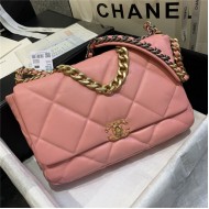 Maxi Chanel 19 Flap Bag Goatskin/Lambskin Pink High