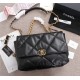 Maxi Chanel 19 Flap Bag Goatskin/Lambskin Black High