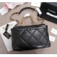 Maxi Chanel 19 Flap Bag Goatskin/Lambskin Black High