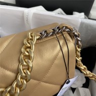 Chanel 19 Flap Bag Goatskin/Lambskin Gold High